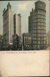 Park Row & St. Paul Bldg. New York City, NY Postcard Postcard Postcard