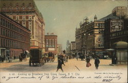 Looking up Broadway from Times Square Postcard