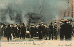 Crowd at a Fire Postcard