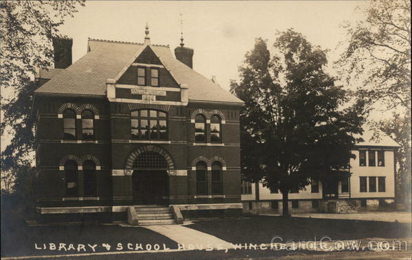 Library & School House Winchester, NH Postcard