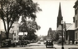 Main Street Looking South Brattleboro, VT Postcard Postcard Postcard