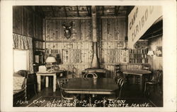 Main Camp Living Room, Camp Caribou, Moosehead Lake Postcard