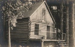 Log Cabin in Woods Postcard