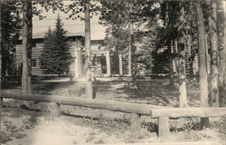 Log Cabin in the Woods Buildings Postcard Postcard Postcard