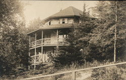 Rustic Hotel Lodge in Woods Postcard