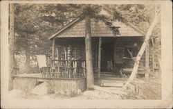 Rustic Log Cabin in the Woods Postcard