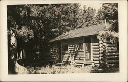 Log Cabin in the Woods Buildings Postcard Postcard Postcard