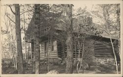 Log Cabin in the Woods Buildings Postcard Postcard Postcard