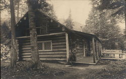 Log Cabin at Chain of Ponds Camps Eustis, ME Postcard Postcard Postcard