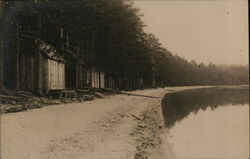 Log Cabins on Beach Landscapes Postcard Postcard Postcard