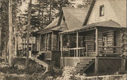 Log Cabin Camp Rangeley, ME Postcard Postcard Postcard