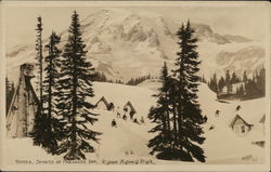 Winter Sports at Paradise Inn, Rainier National Park Postcard