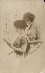 Portrait of Two Women Reading a Book Postcard