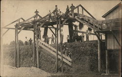 Barn Raising Over Hay Postcard