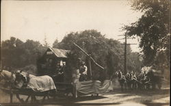 Horses Pulling Decorated Carts in Parade Events Postcard Postcard Postcard