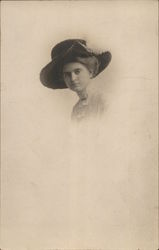 Portrait of Woman in Hat Postcard