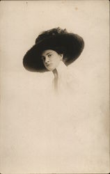 Portrait of Woman in Hat Hats Postcard Postcard Postcard