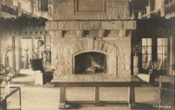 Lobby, Fireplace Glacier Point Hotel Yosemite National Park Postcard Postcard Postcard