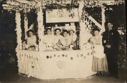 Women Staffing Selling Stand, German? Postcard