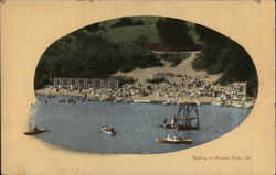 Bathing on Russian River Postcard