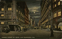 Powell Street by Night San Francisco, CA Postcard Postcard Postcard