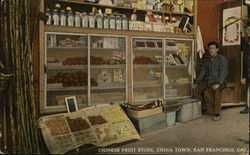 Chinese Fruit Store, China Town San Francisco, CA Postcard Postcard Postcard