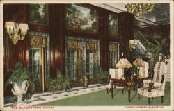 The Blackstone, Lobby Showing Elevators Postcard