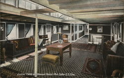 Ladies Cabin on Steamer Idaho Postcard