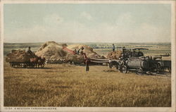 A Western Threshing Scene Postcard