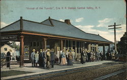 "Arrival of the Tuxedo", Erie R.R. Station Central Valley, NY Postcard Postcard Postcard