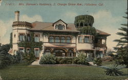 Mr. Barnum's Residence, S. Orange Grove Ave. Postcard