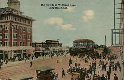 The Crowds at W. Ocean Ave. Postcard