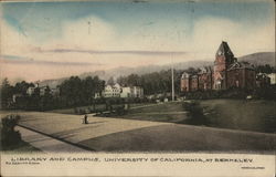 Library and Campus, University of California Postcard