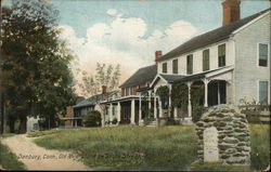 Old Mile Stone on South Street Postcard