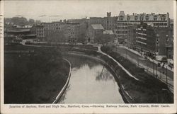 Junction of Three Streets Hartford, CT Postcard Postcard Postcard