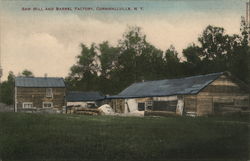 Saw Mill and Barrel Factory Postcard