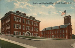 New Irving School and High School Catskill, NY Postcard Postcard Postcard