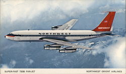 Super-Fast 720B Fan-Jet Northwest Orient Airlines Postcard