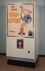 Auto-Pop Coin Operated Popcorn Machine Postcard