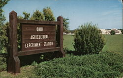 Sign at the Entrance to Ohio Agricultural Experiment Station Postcard