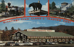 Greetings from Clark's Trading Post Lincoln, NH Postcard Postcard Postcard