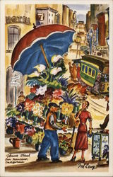 San Francisco Flower Stand Postcard