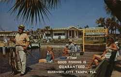 "Where Good Fishing is Guaranteed", Guernsey City Tampa, FL Postcard Postcard Postcard