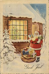 God Jul Santa Claus Postcard Postcard