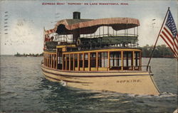 Express Boat "Hopkins" on Lake Minnetonka, Minn. Postcard