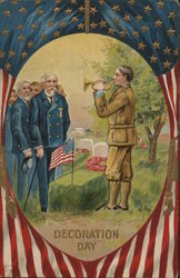 Honoring the Military Dead on Decoration Day Postcard