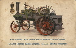 Case Standard, Rear Geared, Spring Mounted Traction Engine Postcard