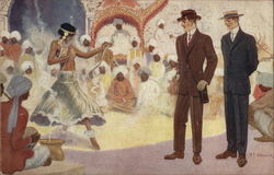 John Beno Co. Smartly dressed Men watch Dancer Postcard