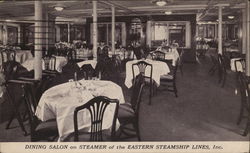 Dining Salon on Steamer of the Eastern Steamship Lines, Inc. Interiors Postcard Postcard