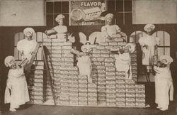 Bakers with Boxes of Cracker Advertising Postcard Postcard